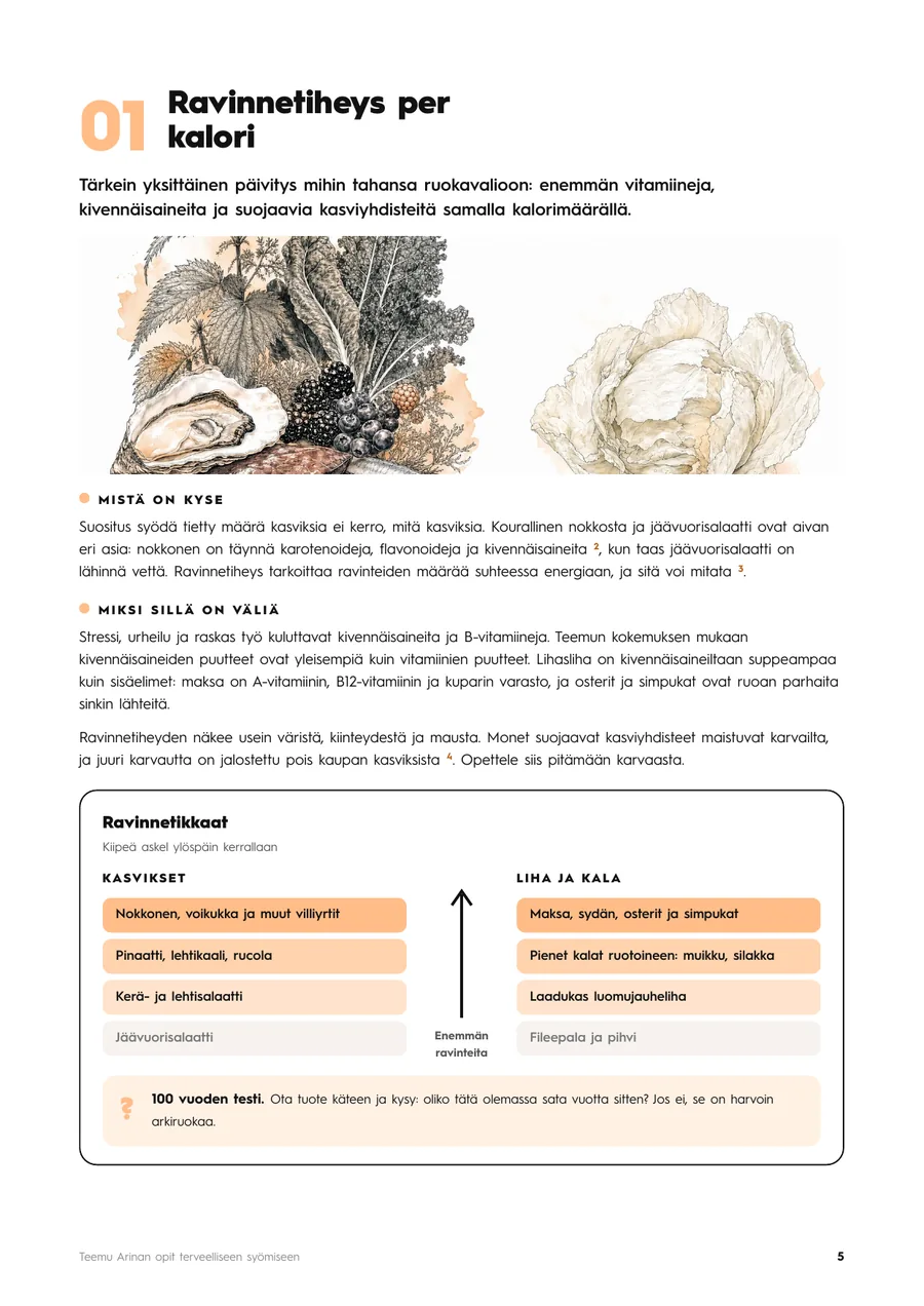 Sivu luvusta 1: Ravinnetikkaat-infografiikka